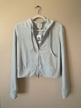 Juniors ribbed Velour zip up hoodie by hippie Rose XL